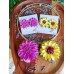 Set handmade pandantiv și cercei flori galben