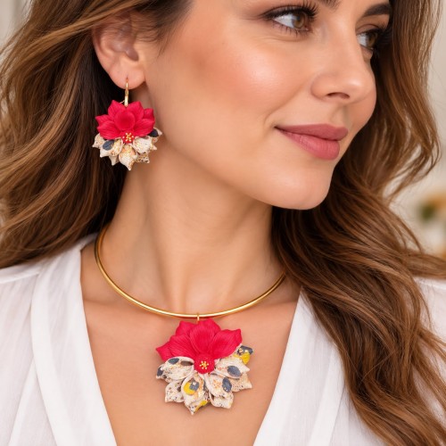 Set handmade colier și cercei - bijuterii de toamna