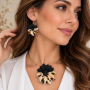 Set Bijuterii Handmade – Black chrysanthemum