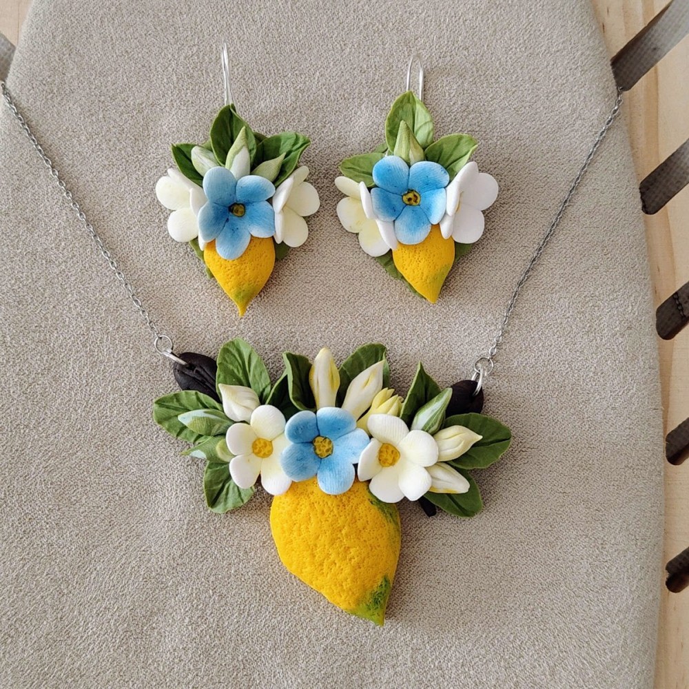 Set Colier si Cercei cu Lamai - handmade, Colecția Limone 2026