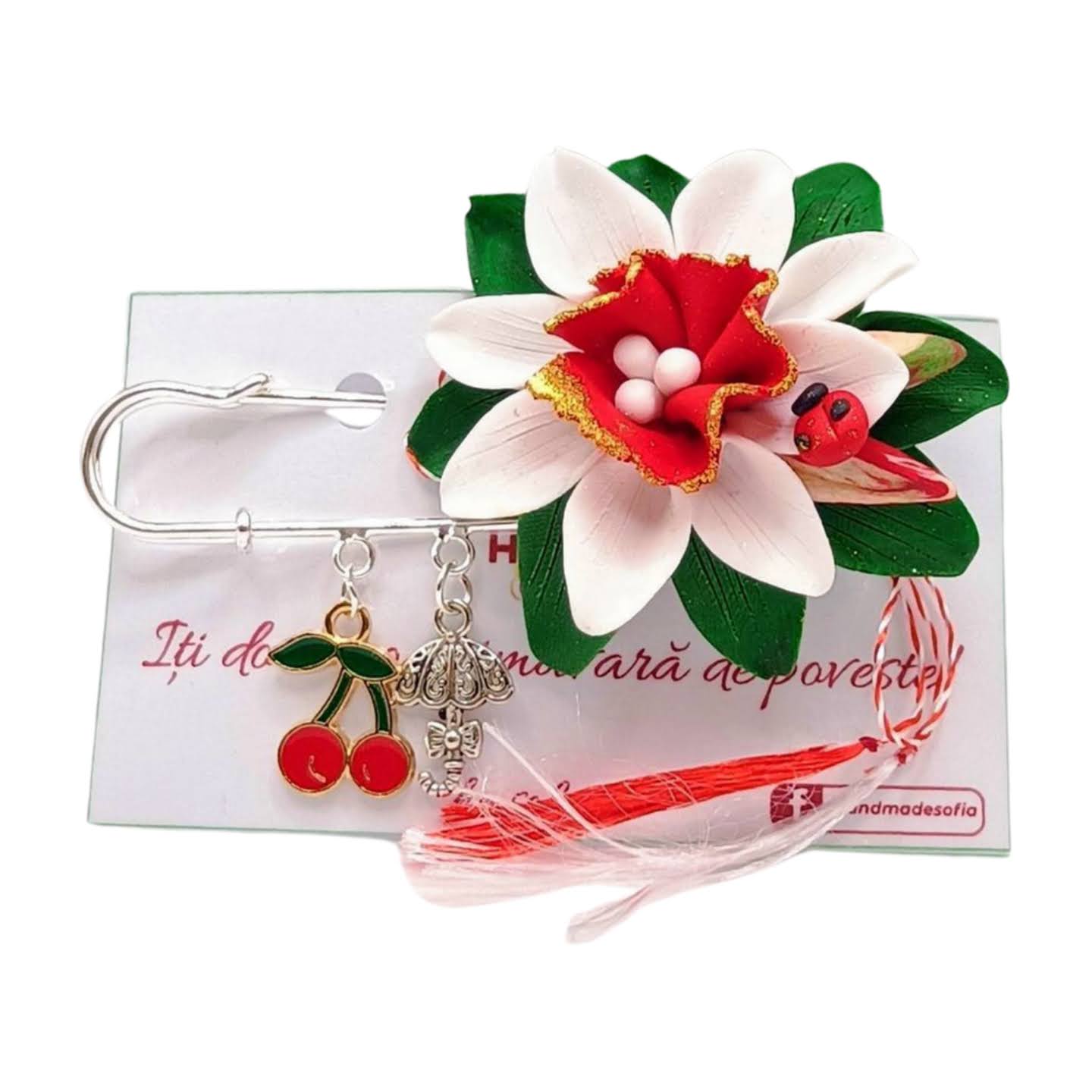 Brosa martisor cu narcise - dimensiune mare