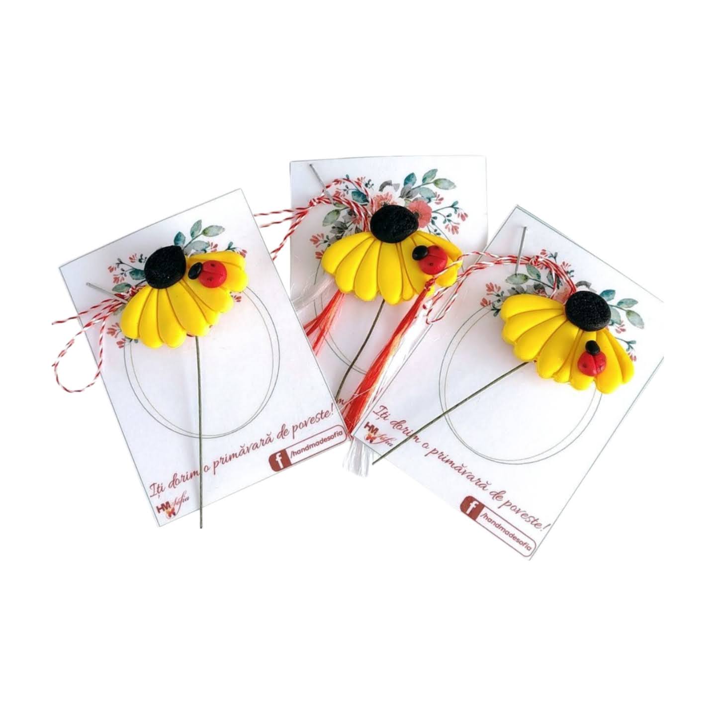 Mărțișor | broșă handmade - floarea soarelui