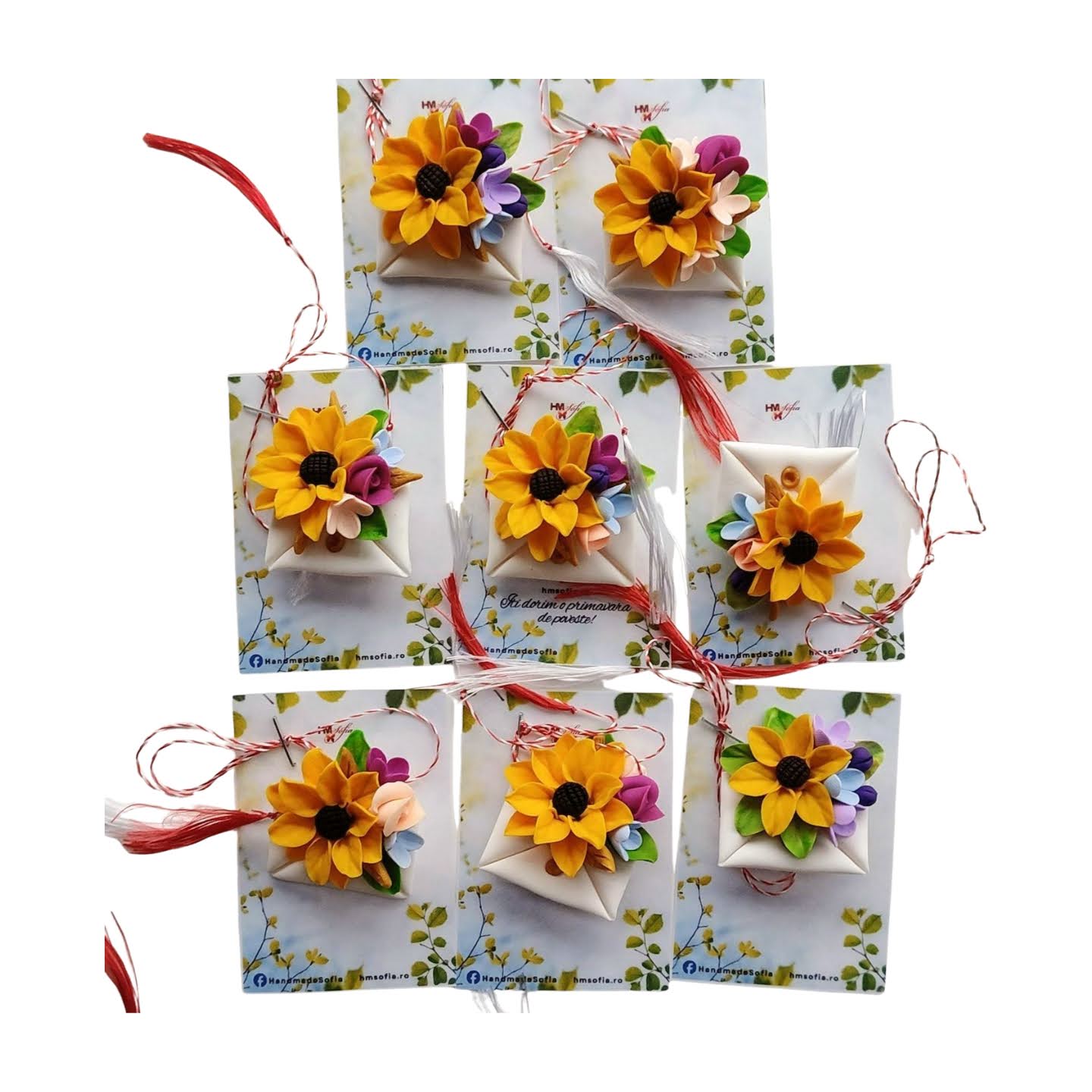 Martisor mesaj cu floarea soarelui