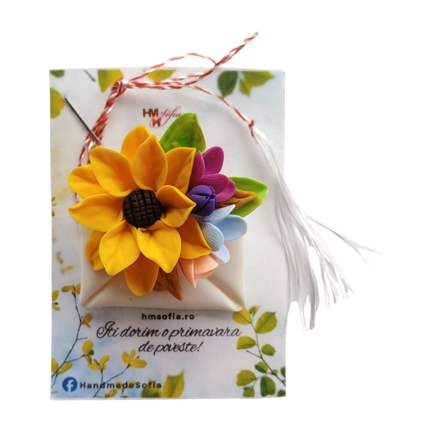 Martisor mesaj cu floarea soarelui
