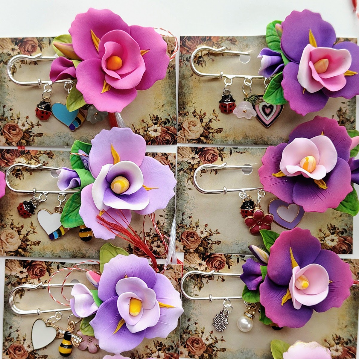 Brosa handmade mare - Iris (culori multiple)