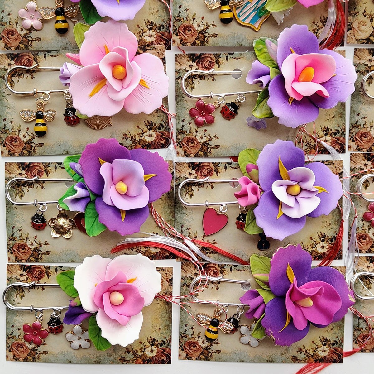 Brosa handmade mare - Iris (culori multiple)