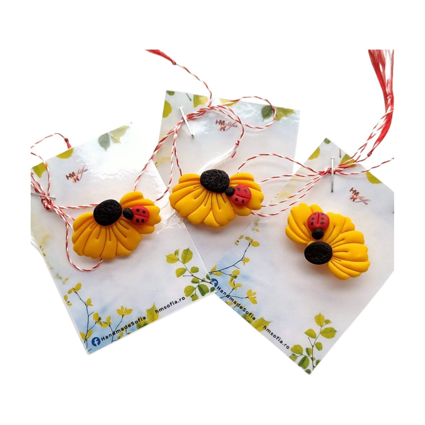 Mărțișor | broșă handmade - floarea soarelui