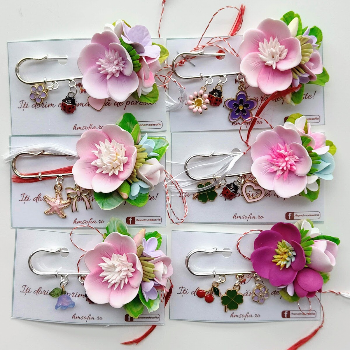 Martisor Brosa - Buchet Flori de mar, Handmade