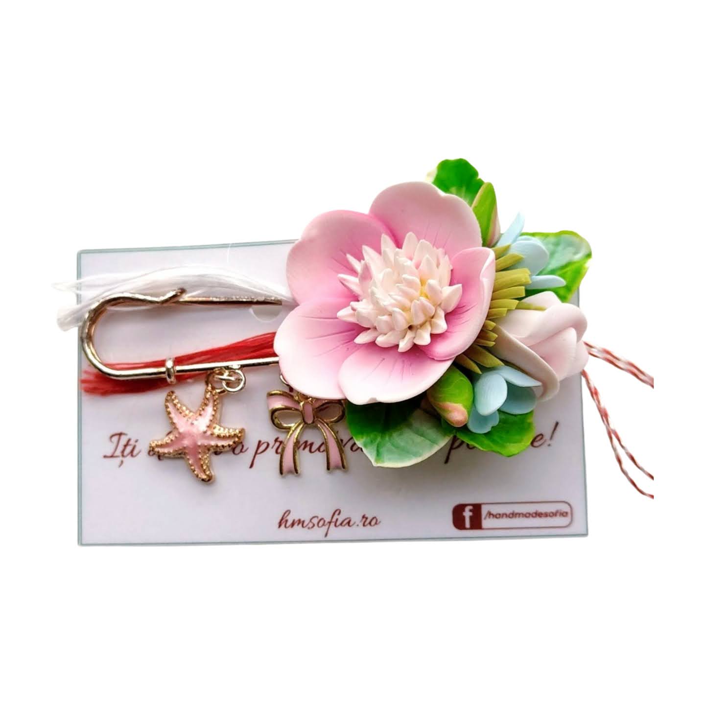 Martisor Brosa - Buchet Flori de mar, Handmade
