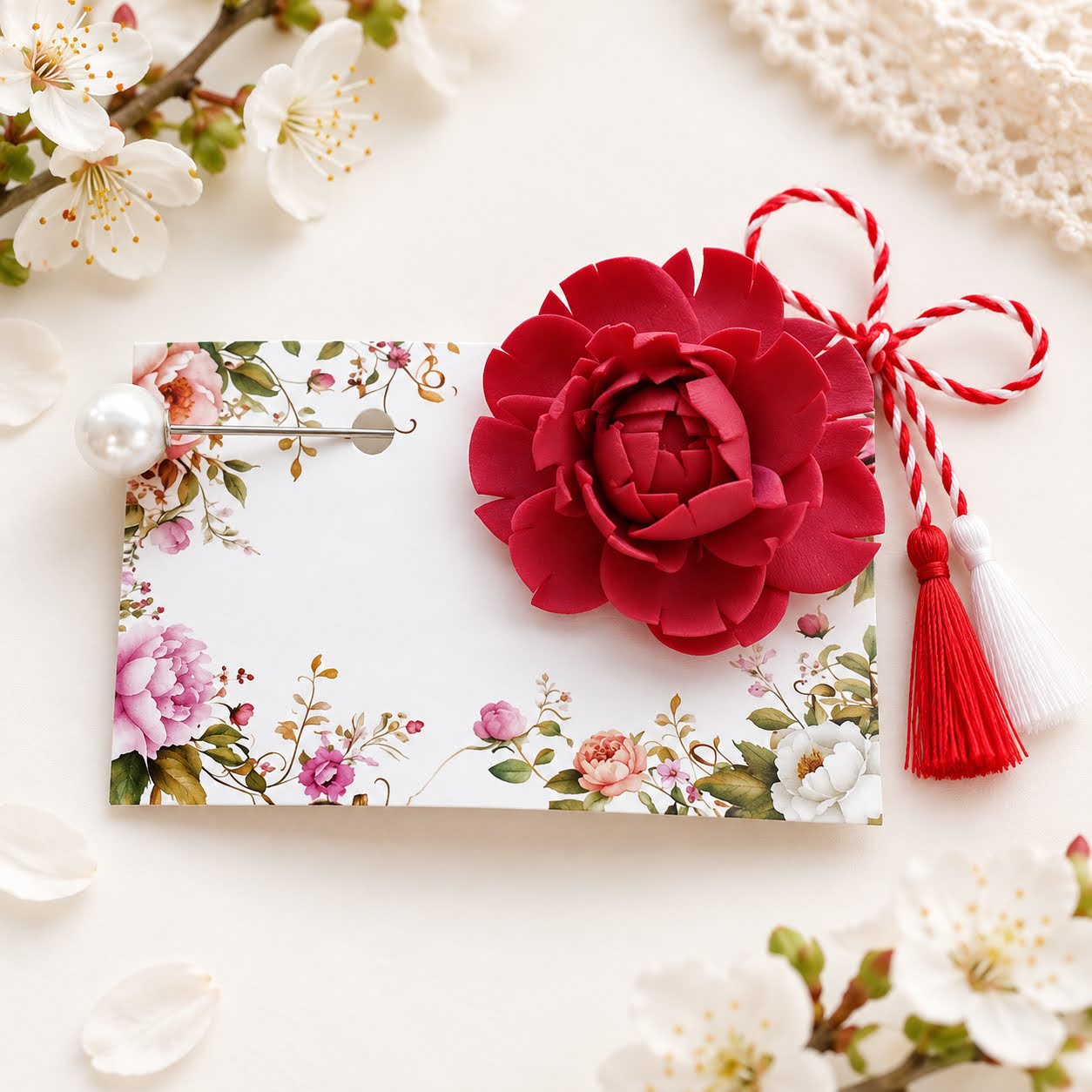 Martisor cu traditie - floare de bujor