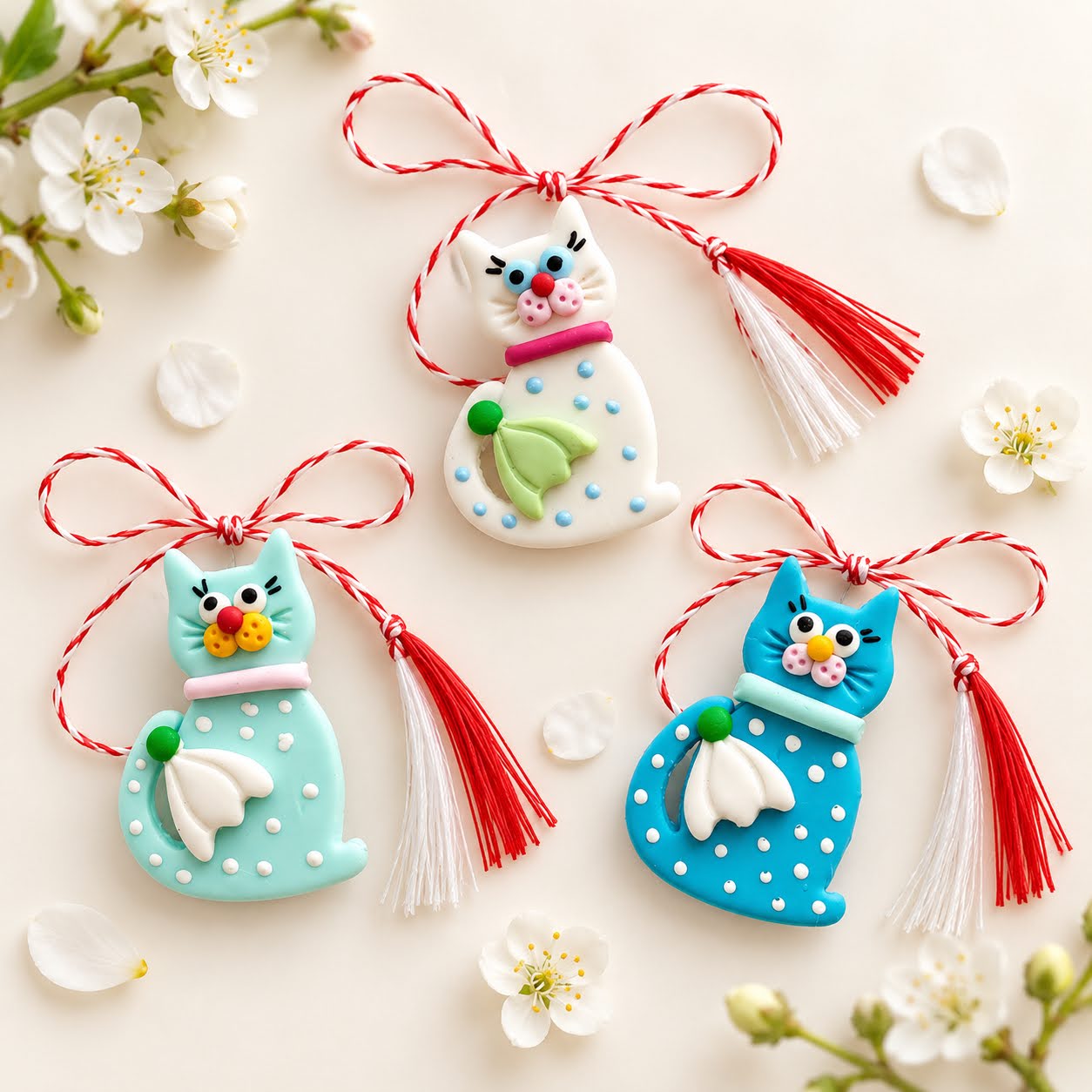 Martisor Pisica Aristocrată - Broșă Elegantă cu Ghiocel