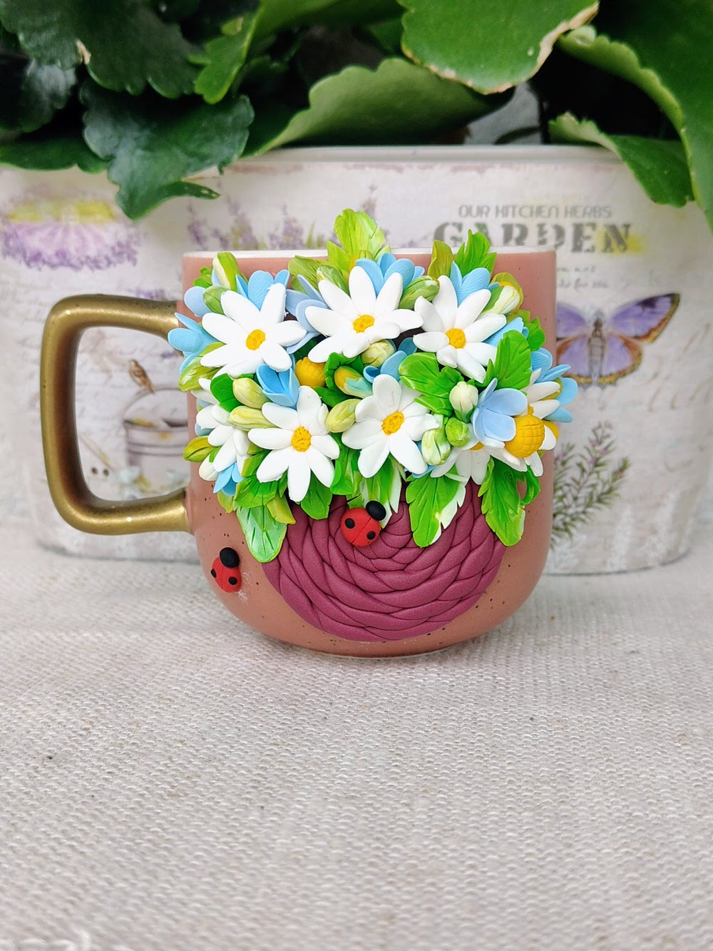 Cană personalizată 3D - buchet de margarete