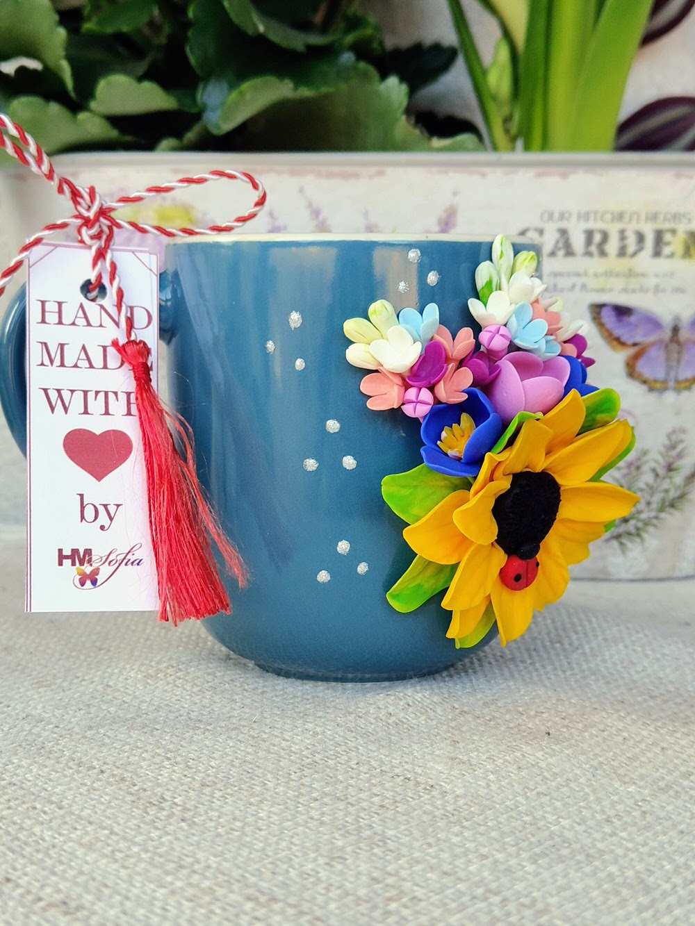 Cană flori 3D - buchet de floarea soarelui