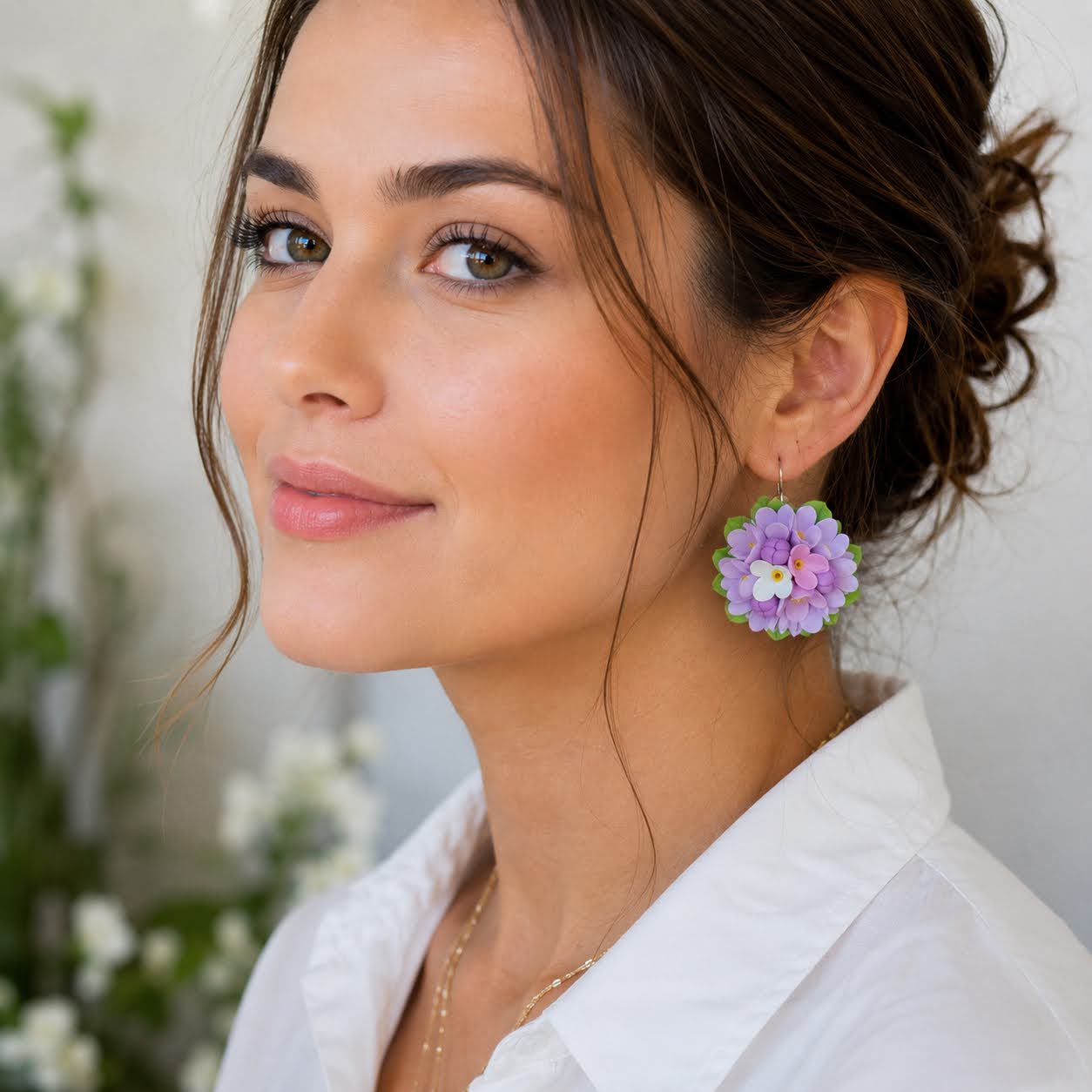Cercei statement - flori de liliac Cercei statement - flori de liliac