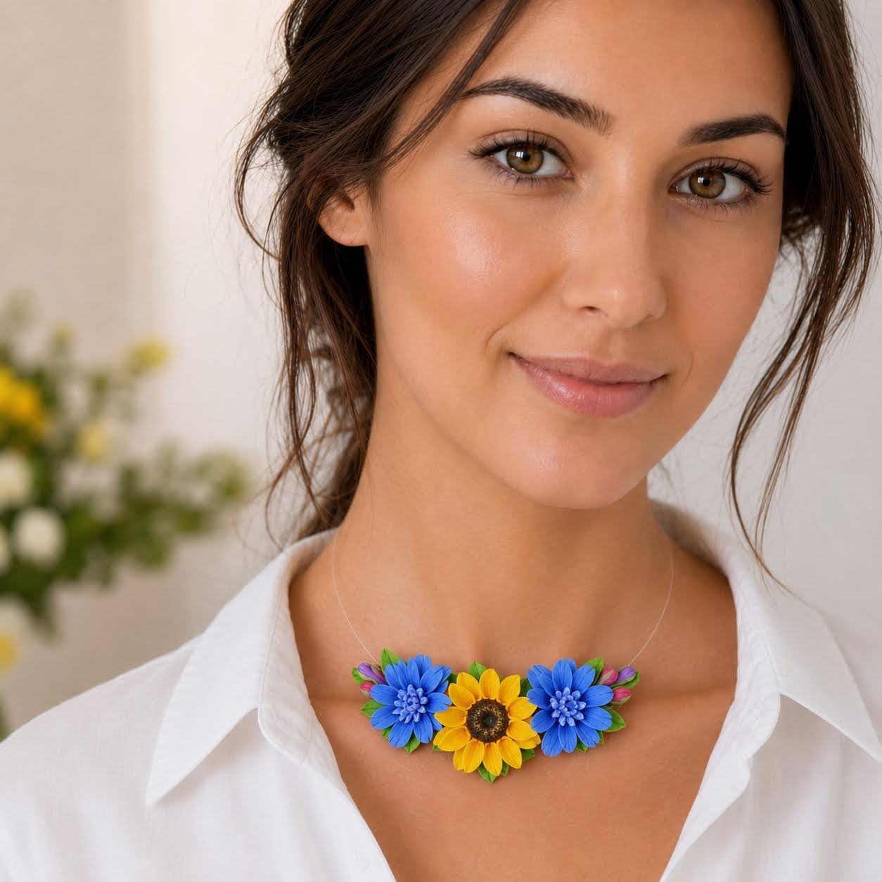 Colier cu flori de vara - handmade, Colecția Summer Flowers 2026