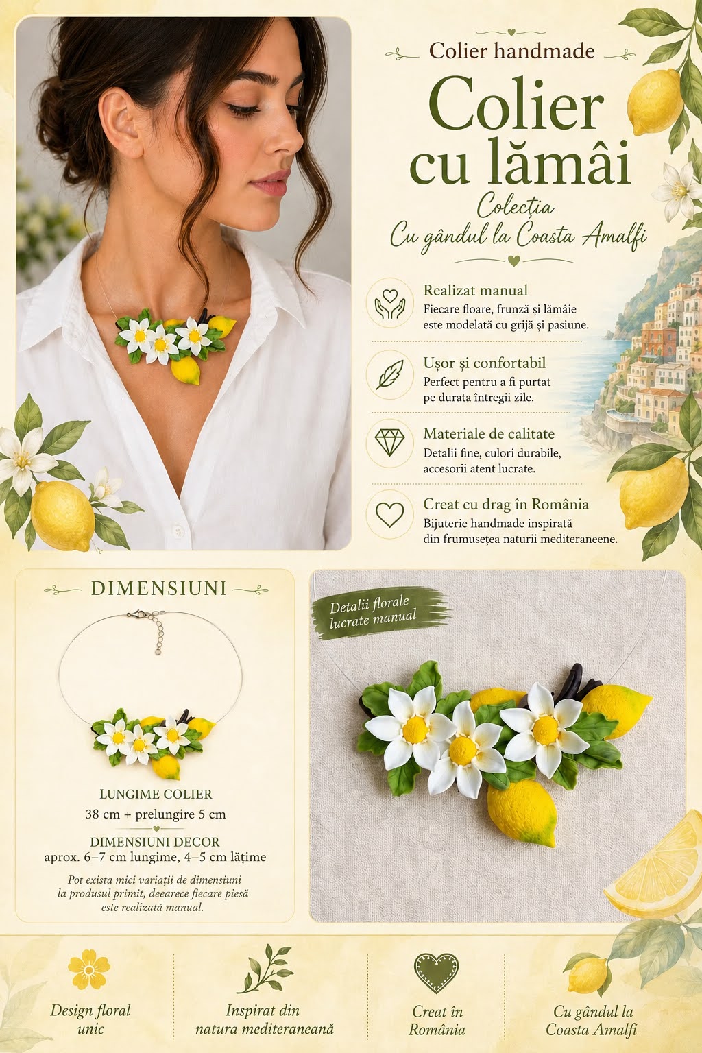 Colier cu Lamai - handmade, Colecția Limone 2026