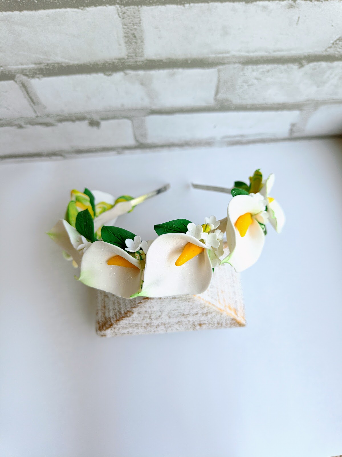 Bentiță handmade cu flori mari - cale
