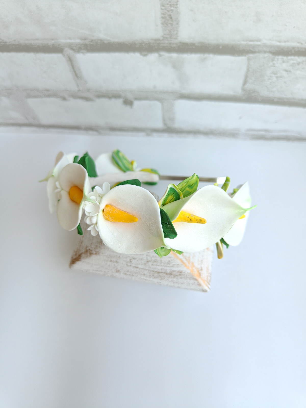 Bentiță handmade cu flori mari - cale