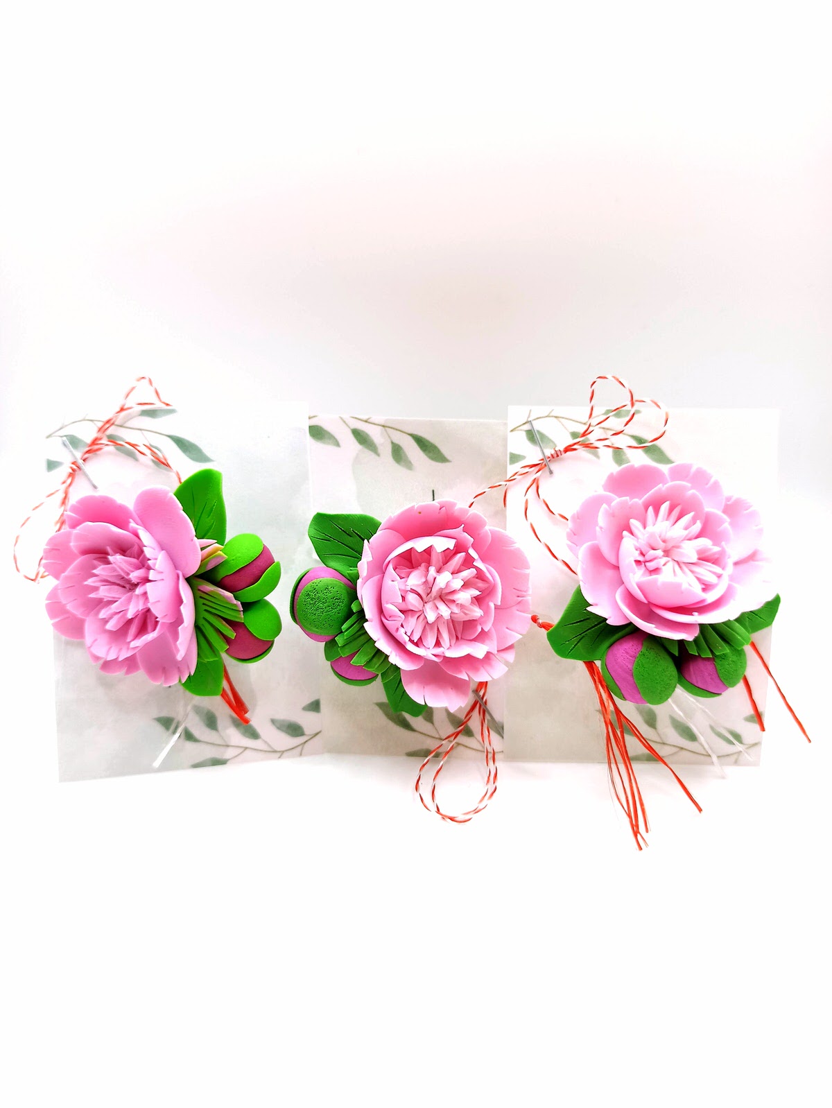 Martisor | brosa handmade - floare de bujor