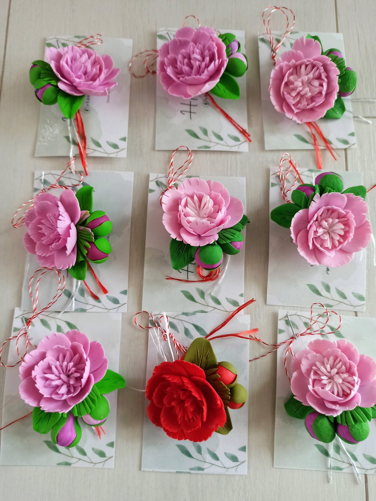 Martisor | brosa handmade - floare de bujor