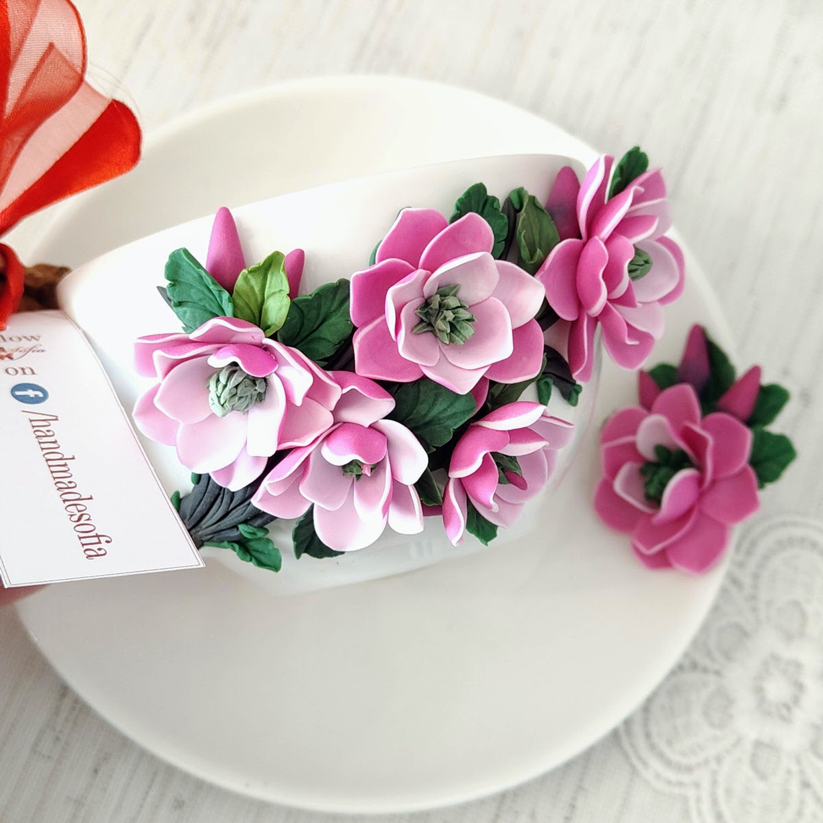 Set cadou handmade pentru sotie: ceasca, farfurioara